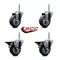 Service Caster 35 Inch Thermoplastic  Rubber Wheel Swivel 58 Inch Threaded Stem Caster Set 2 Brakes SCC SCC-TS20S3514-TPRB-58212-2-PLB-2 - alternate 3